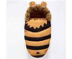 BOMEETSIA Ispessimento del Bambino E Sacco Nanna in Pile, Trapunta per Passeggino, Trapunta Invernale Anti-Calcio Caldo con Trapunta con Collo di Pelliccia, Ape,46 * 100