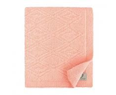 Linen & Cotton Plaid/Coperta/Copertina a Maglia Neonato Bambino Invernale Estiva Lilou -100% Pura Lana Nuova Zelanda, Rosa Pink, Grande (120 x 150cm), Per Carrozzina, Culla, Lettino, Passeggino