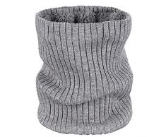 Collo Winter Warmer Foderato Infinity Sciarpa Addensare Antivento e Polvere Sci Circle per la Mens Donne Double-Layer Fodera in Pile Knit,Light Gray