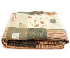 1001 Wohntraum 13D19 Jenny - Trapunta patchwork con motivo floreale, stile vintage, 230 x 250 cm
