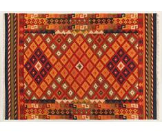 ABC Kilim Sivas 1 Tappeto, Rosso/Multicolore, 140x200
