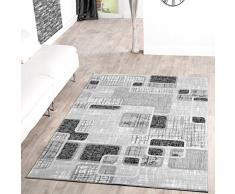 Tappeto economico Retro Design moderno soggiorno tappeto grigio nero crema screziato, Polipropilene, 120 x 170 cm