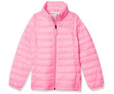 Amazon Essentials Piumino Leggero con Collo a Lupetto Impermeabile e Pieghevole Bambine e Ragazze, Rosa Fluo, 11-12 Anni