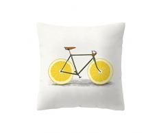 Federa decorativa per cuscino per la casa, con struttura morbida, antipolvere, in poliestere, con stampa floreale, colore giallo, 45 x 45 cm, 5