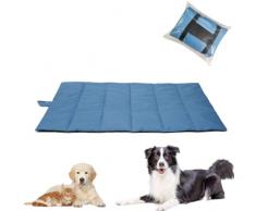 Cuscino per Cani Grandi Cuccia allaperto Pieghevole Impermeabile Lavabile, Letto per Cani Grande Coperta da Viaggio per Animali Domestici 110x68 cm(Blu)