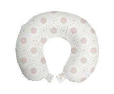 ABAKUHAUS Orientale Cuscino da Viaggio, I Moderni Motivi Delineato, Accessorio in Schiuma di Memoria per Viaggio, 30 cm x 30 cm, Bianco Multicolor