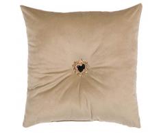 Blanc Mariclo - Cuscino a forma di cuore votivo in velluto beige 45 x 45