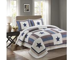 Trapuntina Copriletto Trapuntato Trapuntino Matrimoniale Trapunta Estiva Singolo Copriletto Trapuntato Patchwork 3 Pezzi,230x250cm