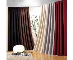 Tenda con bordo arricciato e passanti nascosti oscurante, isolante da freddo e caldo, oscurante, HXB 245 x 135 cm qualità top Typ139 verde
