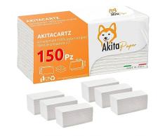 AkitaINK - Asciugamani Monouso di Carta per mani - 6 Confezioni da 150 Salviette Asciugamani Monouso di carta piegati a Z per Dispenser - 900 Pezzi di Salviette Monouso per mani