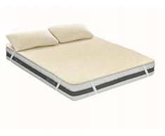 Coprimaterasso Woolly Light in Pura Lana Merinos lavabile matrimoniale Beige