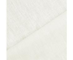 Holmar - tessuto lino prelavato industrialmente - stoffa al metro (Lino-Bianco)
