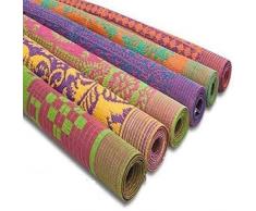 Tappeto indiano in plastica Chatai multiuso per la decorazione del pavimento della casa, per interni e interni, confezione da 1 (4 x 6 piedi, multicolore