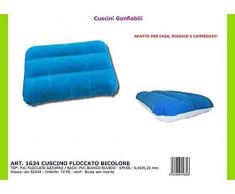 Beach Art 1634, Cuscino in PVC Floccato Unisex – Adulto, Azzurro/Bianco, 50 x 34 cm