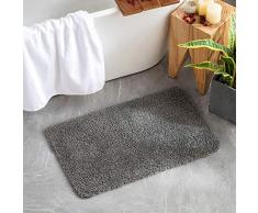 MIULEE Tappeto da Bagno Antiscivolo 1 Pezzo Assorbente con Tappeti ad alta Idroscopicità in Microfibra Morbido per Camera da letto Cucina Ingresso 60X90 CM Grigio