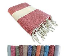 Telo Mare Grande Cotone 100x200, Fouta Telo Spiaggia Antisabbia Leggero frange e angoli, Asciugamano Mare Spugna, Uomo Donna Ragazzi, Pestemal Beach Towel Lungo, Yoga Accessori Coperta Pic Nic Lettino