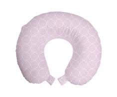 ABAKUHAUS Orientale Cuscino da Viaggio, Thin Line orientale Motif, Accessorio in Schiuma di Memoria per Viaggio, 30 cm x 30 cm, Baby Pink and White