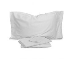 Zucchi Completo Lenzuola Raso Tinta Unita Matrimoniale Due piazze R661 Perla