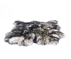 Cakla 100% pelle di pecora organica naturale - Tappeto, due pelli di pecora Barf - Coperta morbida e soffice, unaggiunta originale a qualsiasi stanza (Pelliccia Nera, 100-110cm x 100-110cm)