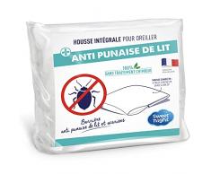 SWEET NIGHT Sweetnight - Coprimaterasso 65 x 65 cm | Anticimice e antiacaro | Fodera integrale per cuscino con cerniera, senza trattamento chimico