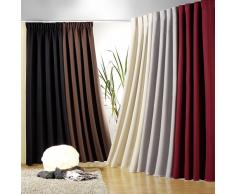 Tenda con bordo arricciato e passanti nascosti oscurante, isolante da freddo e caldo, oscurante, HXB 245 x 135 cm qualità top Typ139 crema