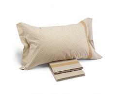Caleffi 18153, Cotone Boston Completo Lenzuola per Matrimoniale Letto, Ambra