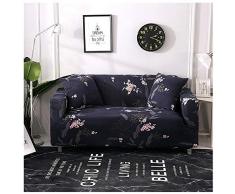 Fiori Nordici Copridivano Elasticizzato Fantasia, Tessuto in Elasticizzato Stampa 1/2/3/4 Posti Nordico Poliestere Anti Acaro/Rughe/Polvere Fodera Divano Lavabile (Stile 1,2 Posti)