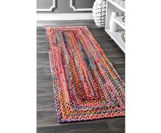 nuLOOM Tammara - Tappeto da corsa intrecciato a mano, 6 x 1,8 m, multicolore