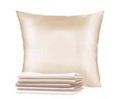 Federa Seta Cuscino 50x75 Dreamzie - 100% Seta Naturale di Gelso 19 Momme - Federa di Seta Antiacaro e Ipoallergenico - Talpa
