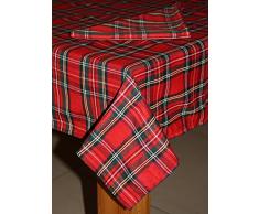 Tovaglia, Medio coperta, Runner, tovaglioli scozzese, Natale 80 x 80 cm rosso