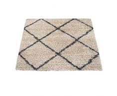 Amazon Brand - Umi Tappeto Salotto Moderno Pelo Lungo Corridoio Motivo Geometrico Scandinavo Morbido, Colore:Crema, Dimensione:200 cm Quadrato