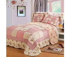 Trapuntina Copriletto Trapuntato Trapuntino Matrimoniale Trapunta Estiva Singolo Copriletto Trapuntato Patchwork 3 Pezzi,0