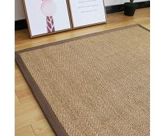 YJEUZCD Naturale Tappeto in Sisal, Antiscivolo Reversibile Soggiorno Tappeto for Area, Tessuto A Macchina Letto da Camera Albergo Cucina Tappeto da Pavimento, Dimensione Personalizzata (Colore : Marr