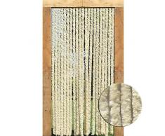 Tenda a nido dape con gatto, in ratina, disponibile in diverse misure, per porta del camper, tenda a fili, per porta del balcone, 90 x 220 cm, colore: beige