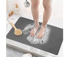 LY4U Tappetino da Doccia Antiscivolo Tappetino da Bagno in Morbido Luffa Antimuffa in PVC per Box Doccia Bagno, 50x80cm Grigio