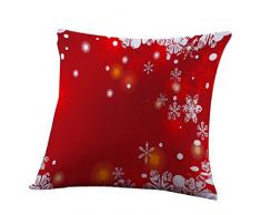 Cuscino di Christmas, Longra Cerniera nascosta 45cm * 45cm / 18 "x18" tema multicolore di Natale Cotone miscela Cuscino smontabile e lavabile cuscino (B)