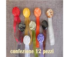 TrAdE Shop Traesio Set 12 Calamite LEGATENDA Ferma Tende Colorate TONDE Diametro 4CM