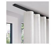 Binario tenda Nero Senza cuciture Binario per tende - Lunghezza 1/2/3/4/5/6/6,5 m, Forma a V Montaggio a soffitto Asta per tende per soggiorno/ Camera da letto/ Studio ( Size : 430cm/14.1ft/169.3in )