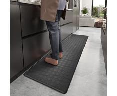 Color G Tappeto Cucina 44 x 240 cm, Anti Fatica Tappeto Cucina Antiscivolo Lavabile, Cuoio Passatoia Cucina Resistente allolio, Impermeabile per Cucina, Soggiorno, Ufficio (Nero)