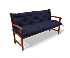 Beautissu Cuscino con Schienale Flair BR 150x50x50cm per panchine Comodo Supporto Imbottito con spalliera Blu Scuro
