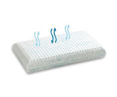 Materassimemory.eu - Cuscino Lattice e Gel Micro Forato Traspirante Formato saponetta Alto 13cm con Capsule Gel ringrescante Anallergico Anti acaro - Made in Italy