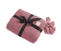 AUSTINCIAGA Coperta in maglia plaid per divano Copriletto Coperta da letto nordico Calda Morbida con frange Fatta a mano Per spiaggia Tutte le stagioni Acrilico