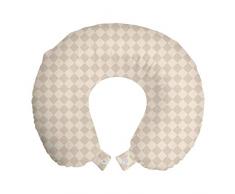 ABAKUHAUS Shabby Flora Cuscino da Viaggio, Retro Shabby Controllato, Accessorio in Schiuma di Memoria per Viaggio, 30 cm x 30 cm, Crema Brown