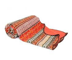 1001 Wohntraum 10265 Red Quilt Y2, "Orient Barock" - Trapunta patchwork vintage, 180 x 220 cm, colore rosso