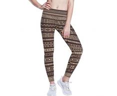 FANTAZIO Tappeto africano Modello Vita Alta Yoga Pantaloni Controllo Pancia Yoga Capris per Donne 4 Vie Stretch Capri Leggings, Donna, 1, M