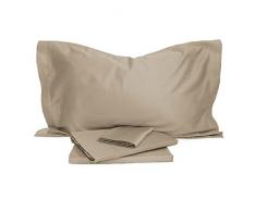 Zucchi Completo Lenzuola Raso Tinta Unita Matrimoniale Due piazze R661 Tortora