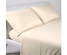 Caleffi - Completo Lenzuola A Tinta Unita Letto Matrimoniale Vari Colori (Avorio)