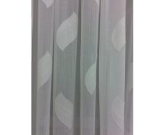 TENDA FOGLIA CASCATA L 180 x H 325. Tendaggio con lavorazione in fil Coupè. Bianco su bianco