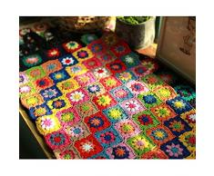 HUANSUN Fai da Te colorato Margherita Gancio tovaglia Tappeto Moda Coperta allUncinetto Yoga Cuscino Cuscino Partito Uncinetto Tappetino, 36x36 cm