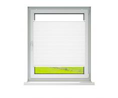 Victoria M. Tenda Plissé, 55 x 200 cm, Bianco, Tenda Plissettata EasyFix Klemmfix montabile Senza Fori